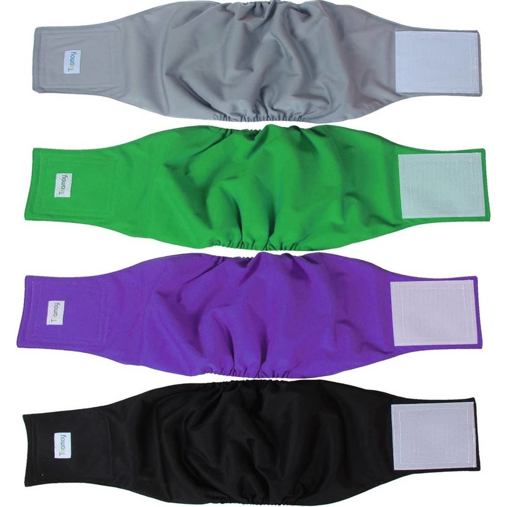 Teamoy 4 Pcs Reusable Wrap Diapers for Male Dog XL